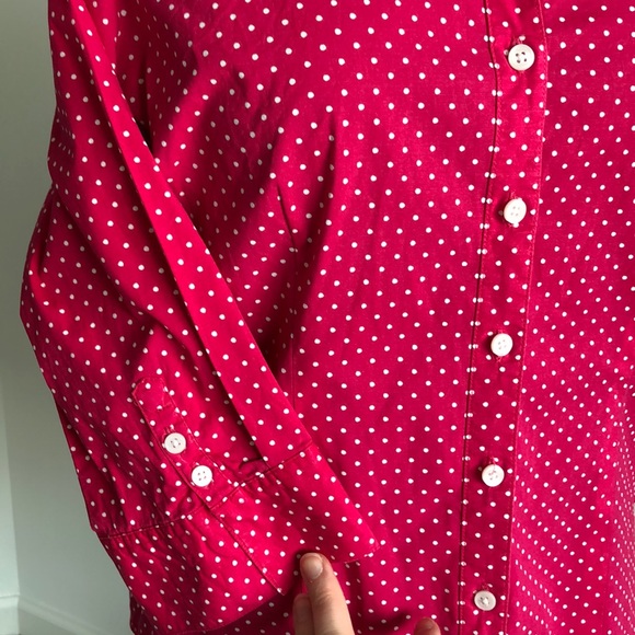 Kim Rogers pink polka dot button down shirt - Picture 3 of 3